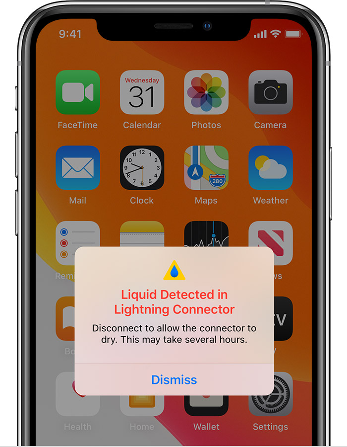 罗源苹果手机维修分享iPhone 12 在充电时出现 “闪电接口检测到液体”的提示怎么办 